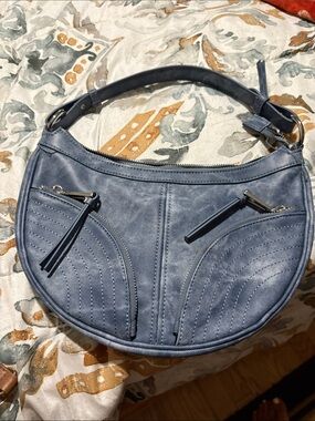 Aldo Denim Blue Crescent Shoulder Bag